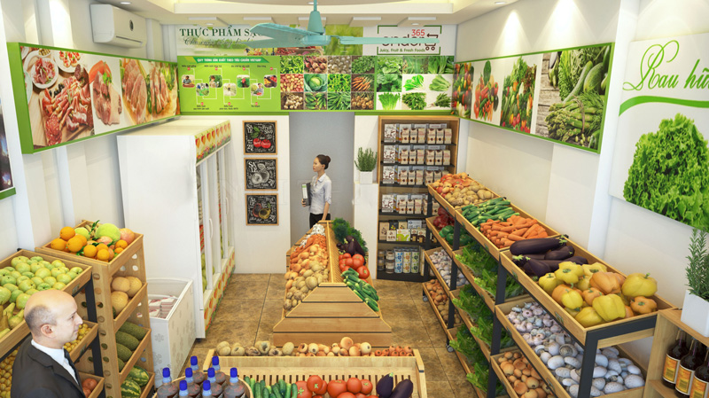 Thiết kế nội thất showroom trưng bày thực phẩm