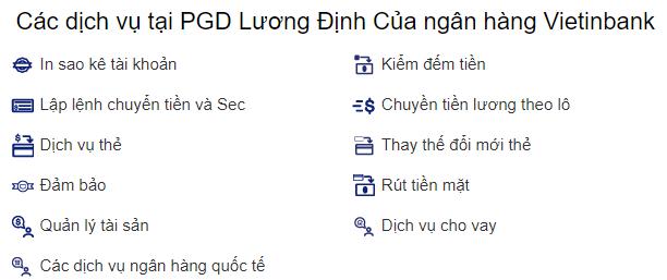 Dịch vụ vietinbank lương đình của